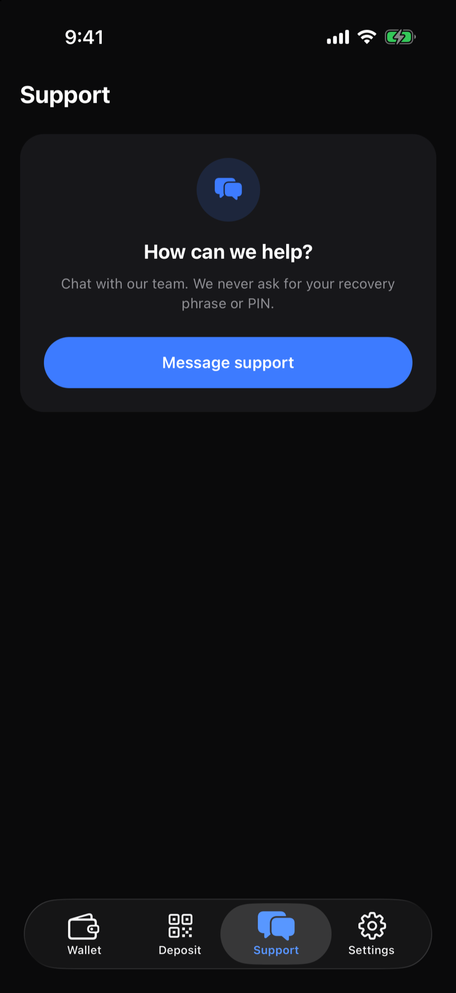 GBA Pay support screen